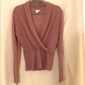 Tweeds Pink Wrap Top/Sweater Size Large
